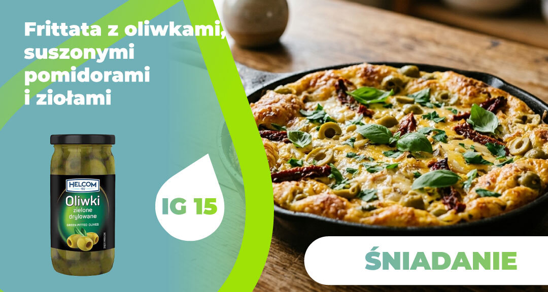 Read more about the article Frittata z oliwkami, suszonymi pomidorami i ziołami