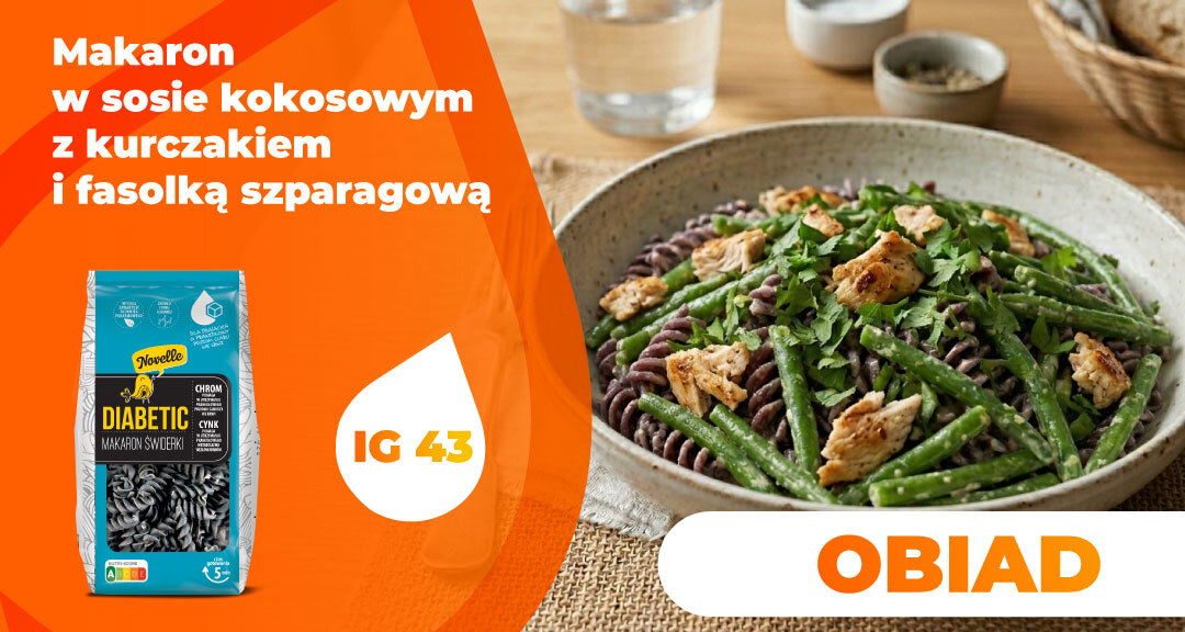 Read more about the article Makaron w sosie kokosowym z kurczakiem i fasolką szparagową