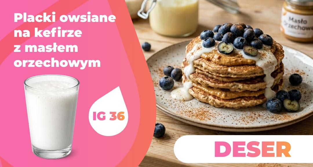 Read more about the article Placki owsiane na kefirze z masłem orzechowym