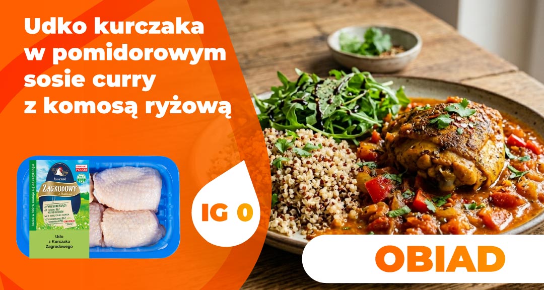 Read more about the article Udko kurczaka w pomidorowym sosie curry z komosą ryżową