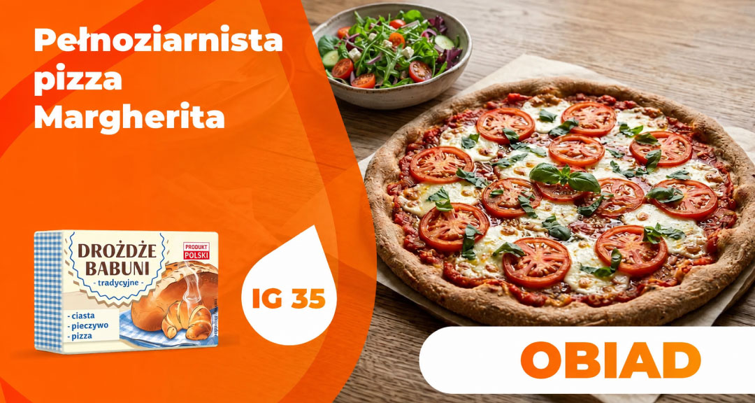 Read more about the article Pełnoziarnista pizza Margherita