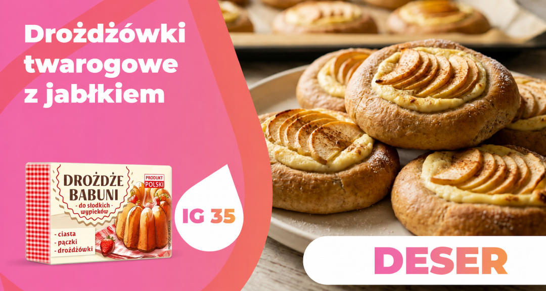 Read more about the article Drożdżówki twarogowe z jabłkiem