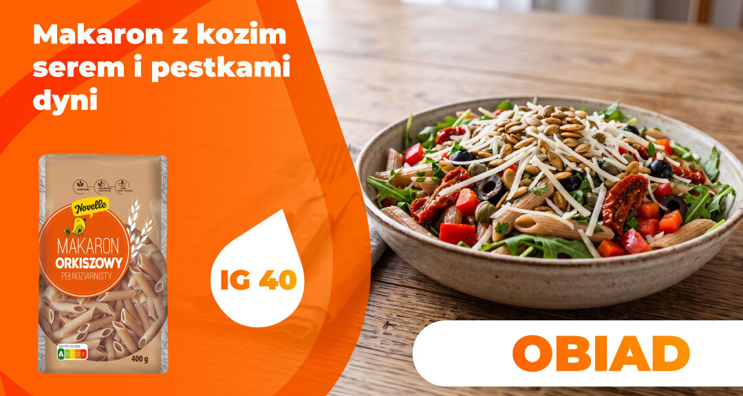 Read more about the article Makaron z kozim serem i pestkami dyni